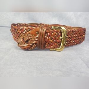 Vintage 80s 90s Woven Wide Waist Belt Made in Italy Size S